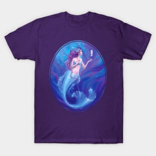 Coral - Mermaid with Seahorse T-Shirt